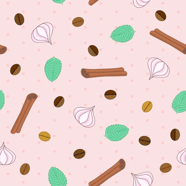 Kahve ve gıda ile vektör seamless modeli