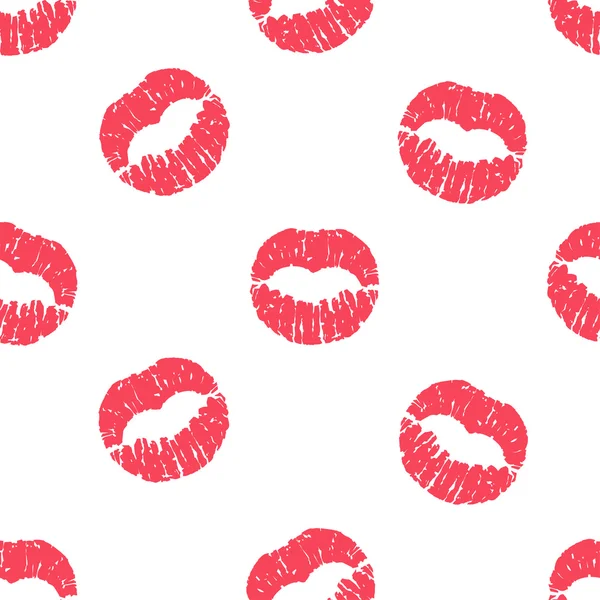 Kırmızı dudaklar ile vektör seamless modeli yazdırır
