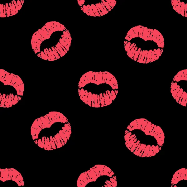 Kırmızı dudaklar ile vektör seamless modeli yazdırır