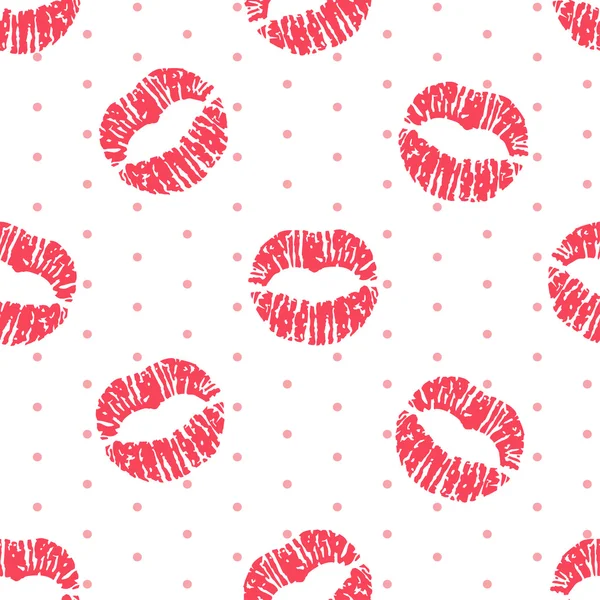 Kırmızı dudaklar ile vektör seamless modeli yazdırır