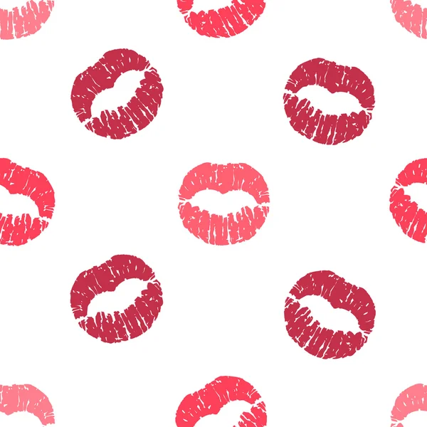 Patrón sin costura vectorial con impresiones de labios rojos — Vector de stock