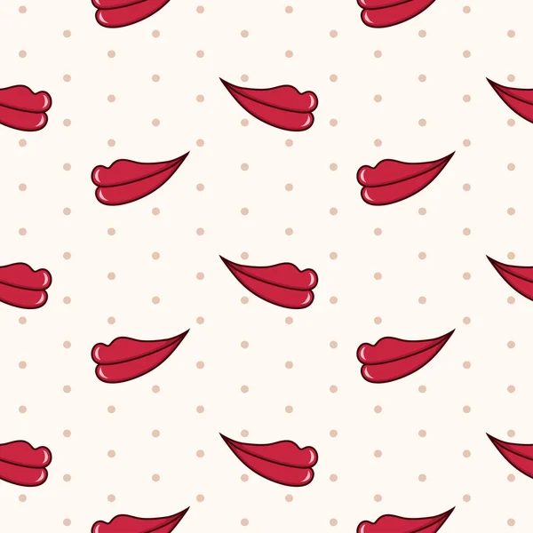Vektor nahtloses Muster mit roten Lippen — Stockvektor