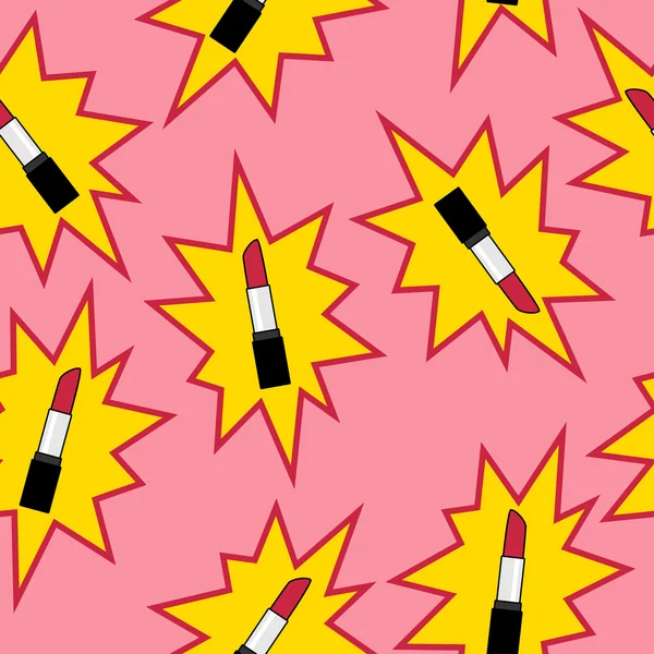 Vektör kırmızı rujları çokgenler ile seamless modeli