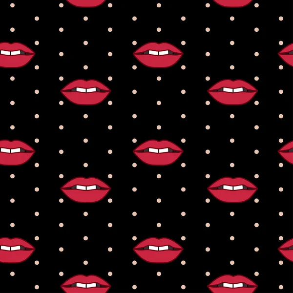 Kırmızı dudaklar ile vektör seamless modeli