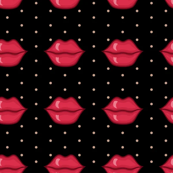 Kırmızı dudaklar ile vektör seamless modeli