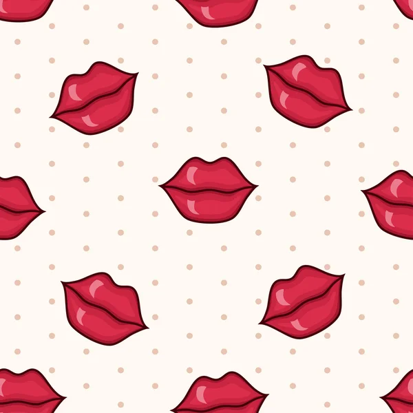 Kırmızı dudaklar ile vektör seamless modeli