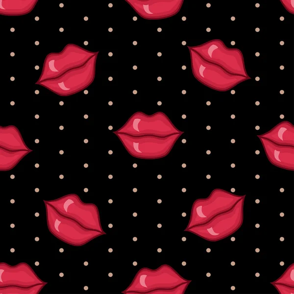 Kırmızı dudaklar ile vektör seamless modeli