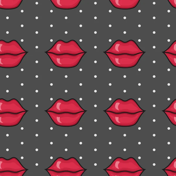 Kırmızı dudaklar ile vektör seamless modeli