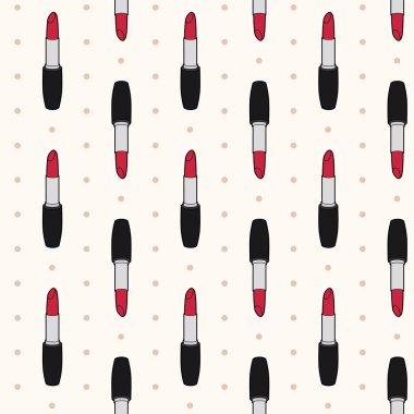 Vektör seamless modeli ile kırmızı rujları
