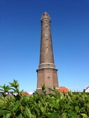 Leuchtturm auf Borkum, Nordseeinsel, Inselurlaub an der Nordsee, Sommerurlaub auf der Insel, Urlaub in Deutschland, Wahrzeichen, Signalstation fr Schiffe, Leuchtturm in Norddeutschland