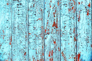 Eski ahşap plakalar ile soyulması boya mavi doku duvar