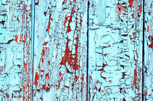 Грязьові дерев'яні дошки текстури стін з синьою пілінговою фарбою — стокове фото