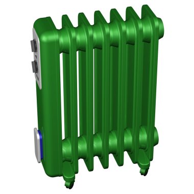 Beyaz arka plan üzerinde izole elektrikli ısıtıcılar.