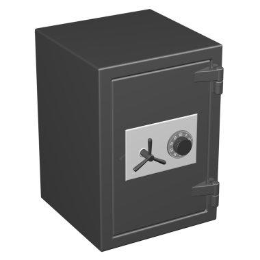 Güvenlik Kasası, beyaz arka plan üzerinde izole.