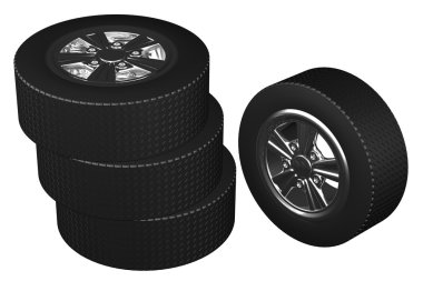 Kiralık Tekerlekler, beyaz arka plan üzerinde izole.