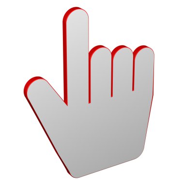 Beyaz arka plan üzerinde izole el imleci.