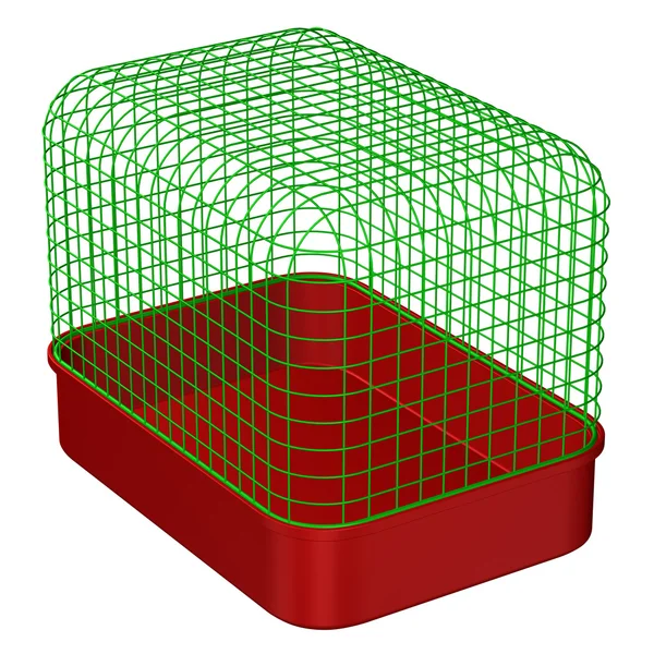 Gabbia per animali domestici, isolata su sfondo bianco . — Foto Stock