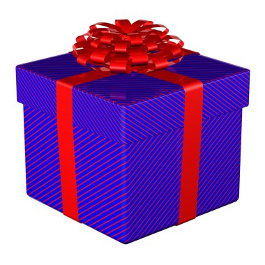 Hediye kutusu bağlı şerit bir yay ile