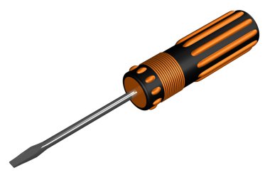 Tornavida beyaz arkaplanda izole edildi