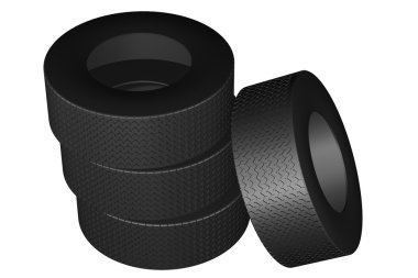 Lastikler, beyaz arka plan üzerinde izole.