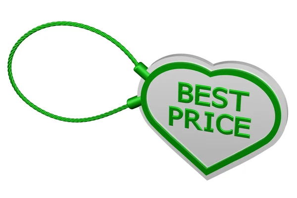 Heart tag best price. 3D rendering. — Stock Photo, Image
