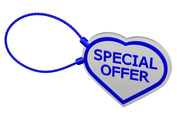 Corazón etiqueta oferta especial. Renderizado 3D . —  Fotos de Stock
