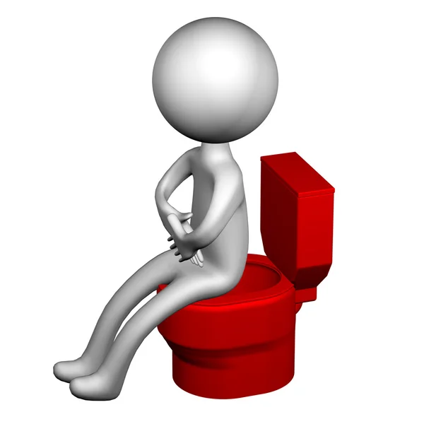 Klozet kapağı 3D adam. 3D render.