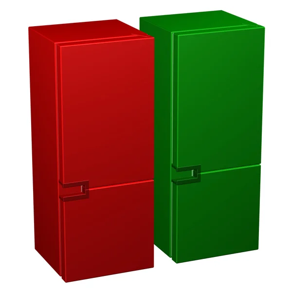 Dois frigoríficos. Renderização 3D . — Fotografia de Stock