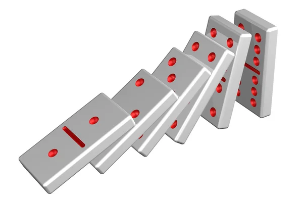 Concept : effet domino. rendu 3D . — Photo