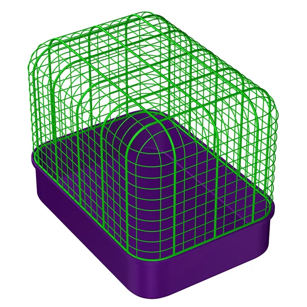 Sällskapsdjur bur. 3D-rendering. — Stockfoto