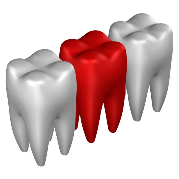 Menschliche Zähne. 3D-Darstellung. — Stockfoto
