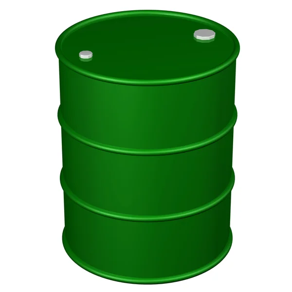 Πράσινο βαρέλι. απόδοσης 3D. — Φωτογραφία Αρχείου
