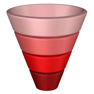 Konsept: satınalma huni. 3D render.