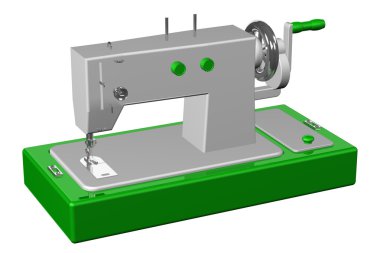 Dikiş makinesi. 3D render.