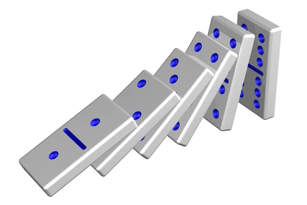 Concetto: effetto domino. Rendering 3D . — Foto Stock