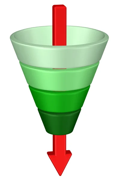 Concepto: embudo de compra. Renderizado 3D . —  Fotos de Stock