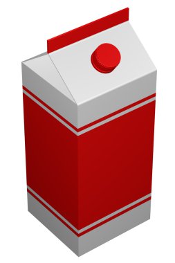 Karton süt. 3D render.