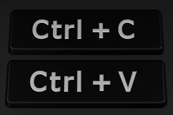 Concepto: Copie los botones de pegado. Renderizado 3D . —  Fotos de Stock