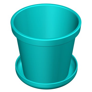 Saksıyı. 3D render.
