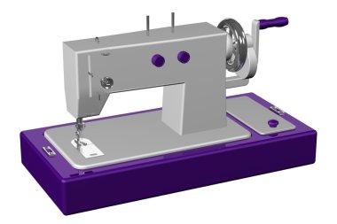 Dikiş makinesi. 3D render.