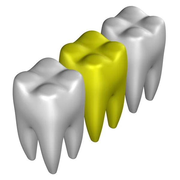 Människans tänder. 3D-rendering. — Stockfoto