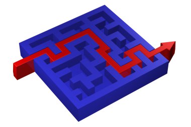 Kavram: çözüm. 3D render.