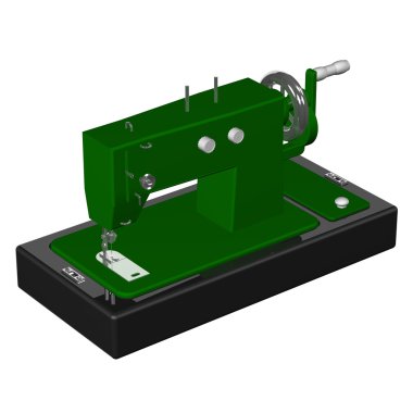 Dikiş makinesi. 3D render.