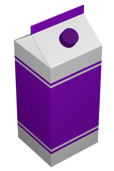 Caixa de leite. Renderização 3D . — Fotografia de Stock