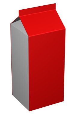 Karton süt. 3D render.