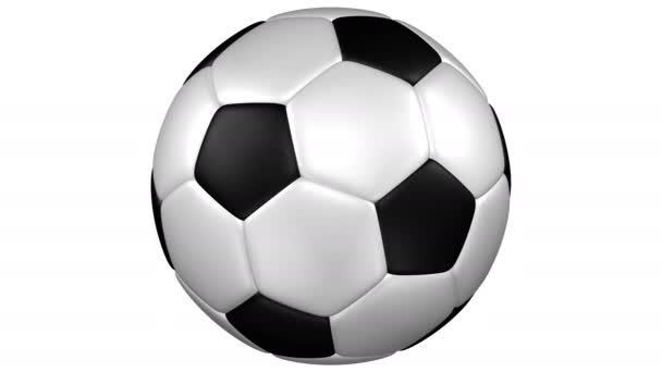 サッカー ボールが好転します。3 d レンダリング. — ストック動画