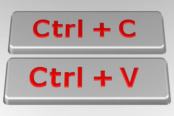 개념: 복사 붙여넣기 단추입니다. 3 차원 렌더링. — 스톡 사진