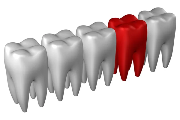 Человеческие зубы. 3D рендеринг . — стоковое фото