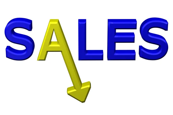 Concept: word sales with arrow. 3D rendering. — Stock Photo, Image