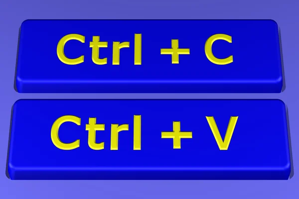 Concept: Copy paste knoppen. 3D-rendering. — Stockfoto